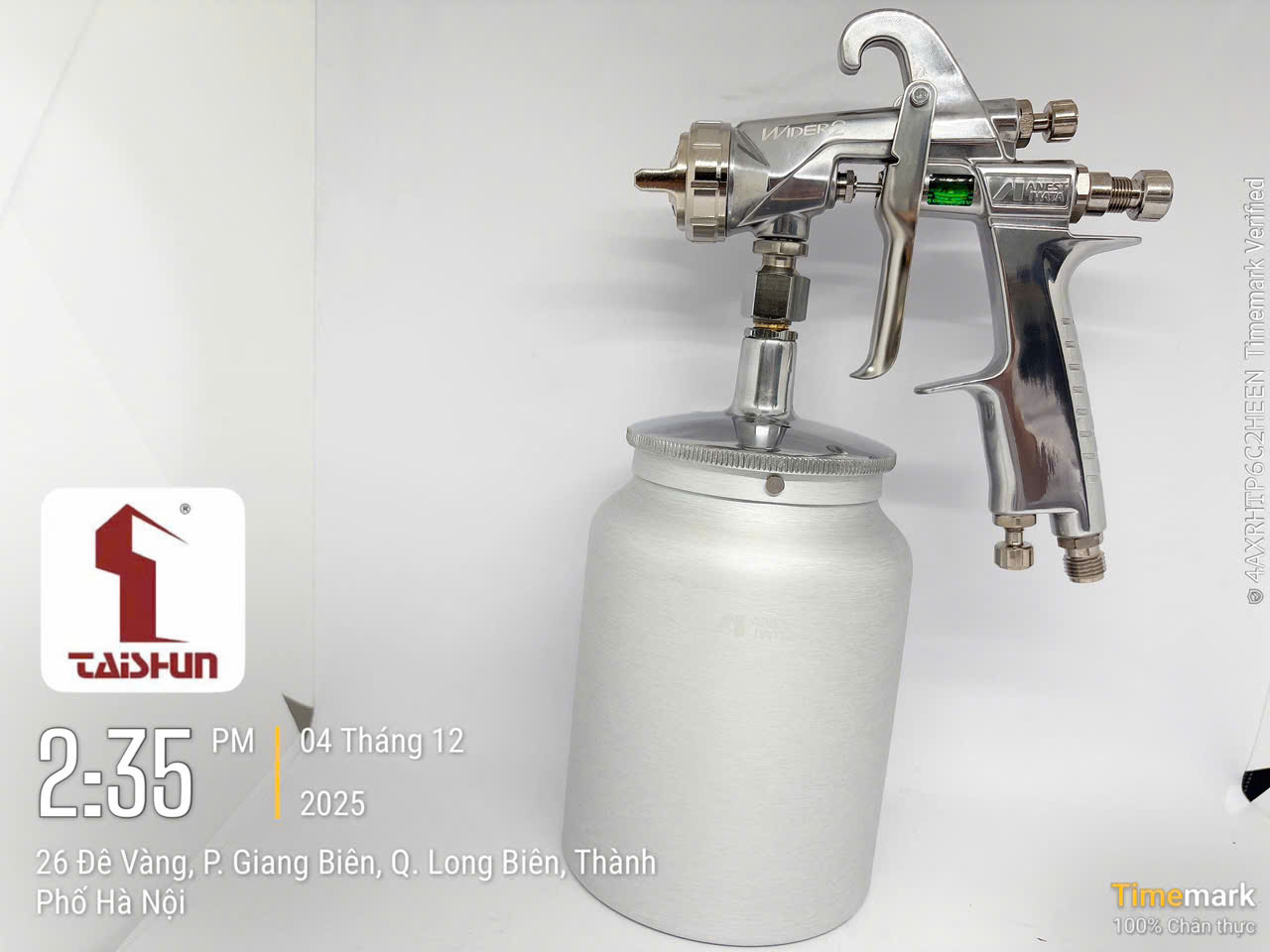 Súng phun sơn WIDER2 Anest Iwata cốc dưới